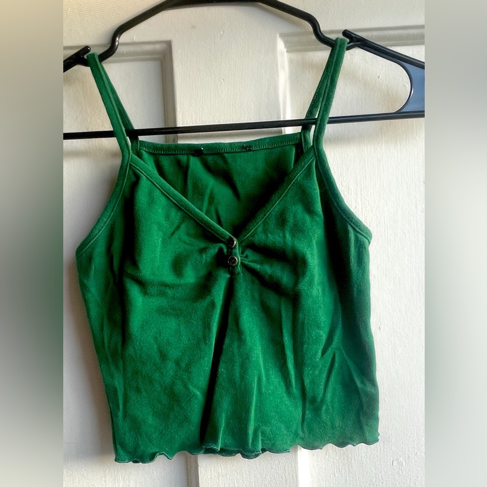 Green Tank Top/Crop Top Size S